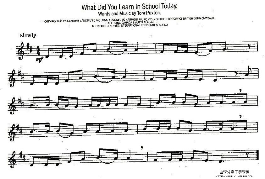 What Did You Leaen In School Today萨克斯谱