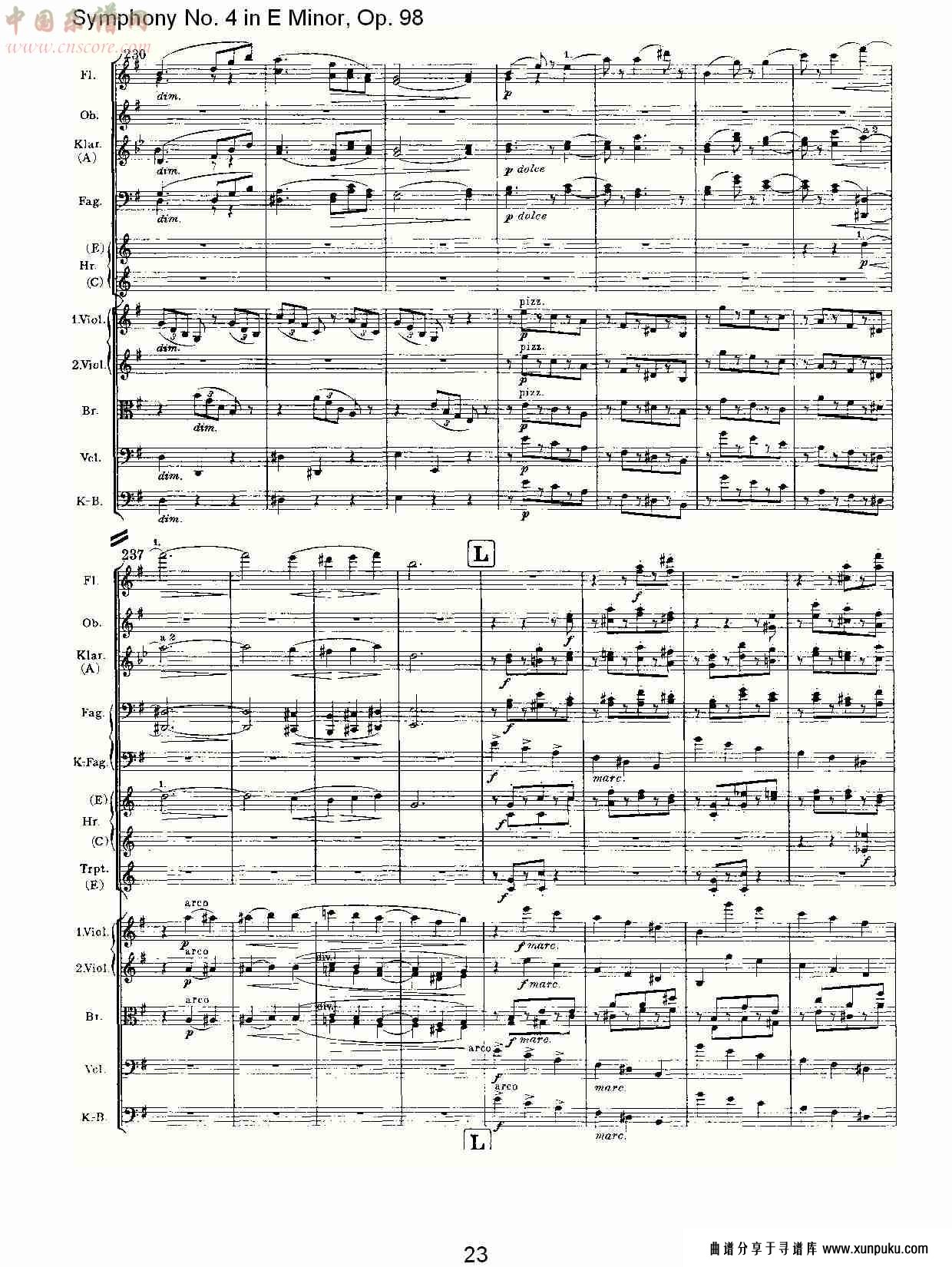 e小调第四交响曲, op.98第四乐章（五）总谱第3页