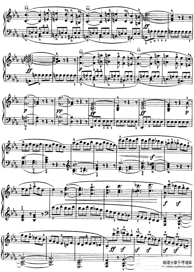 降E大调第四钢琴奏鸣曲-Op.7-贝多芬钢琴谱第6页