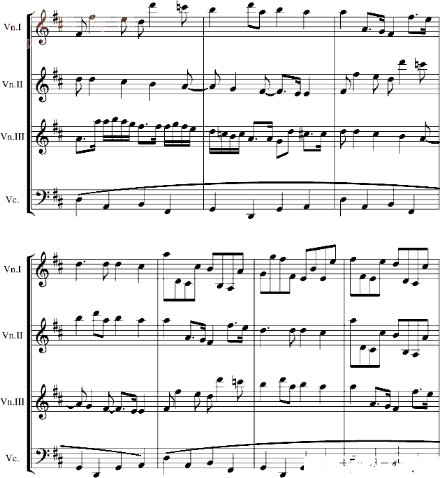 卡农交响曲(3小提琴+1大提琴)总谱第11页