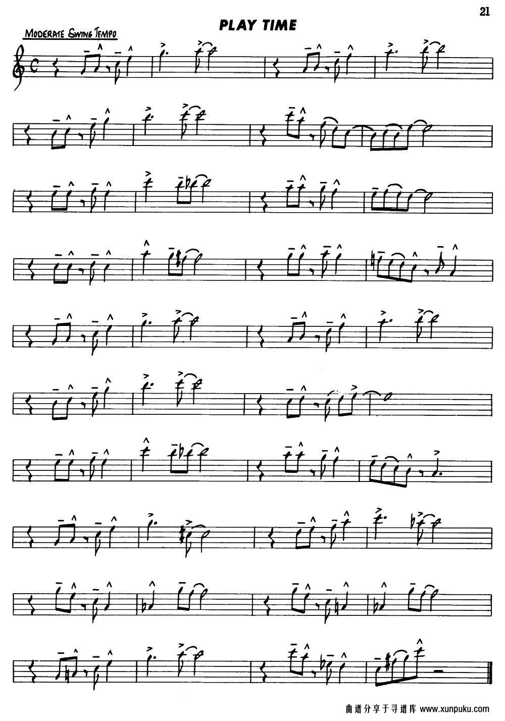 basic jazz conception for saxophone（play time）萨克斯谱