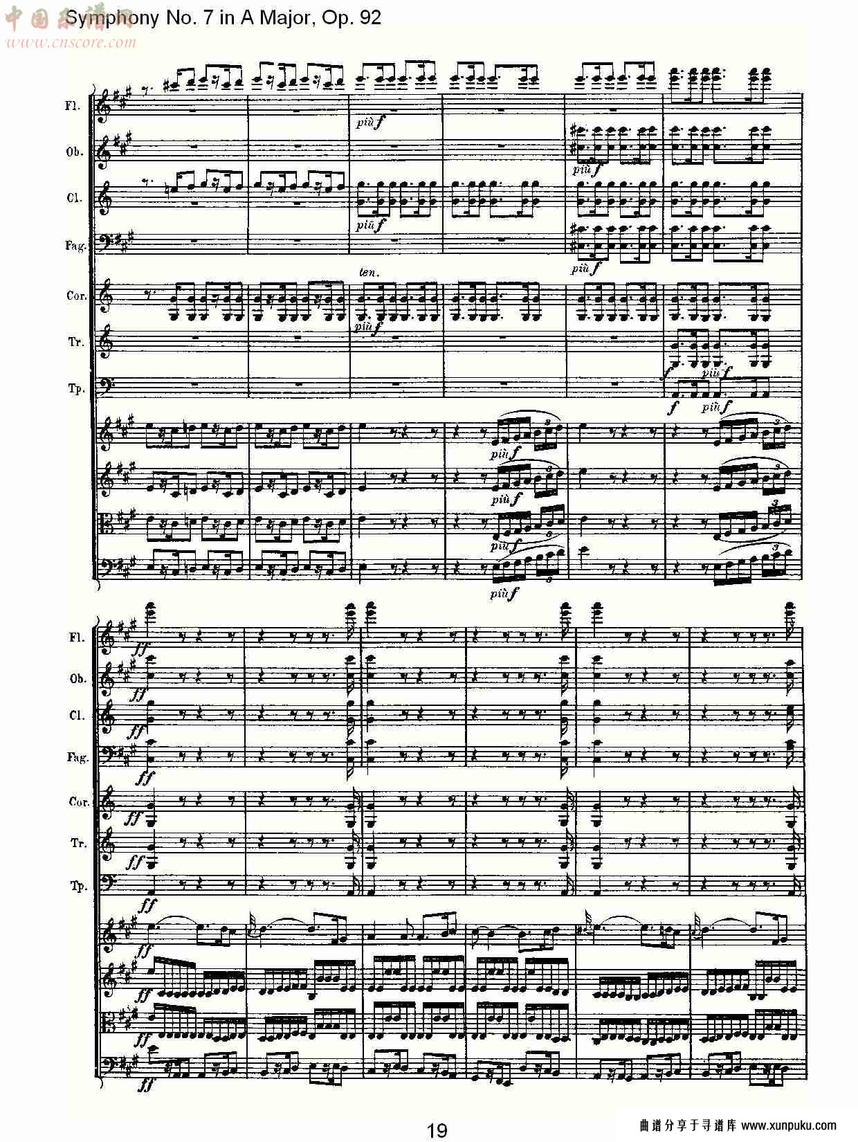 a大调第七交响曲 op.92 第一乐章总谱第11页