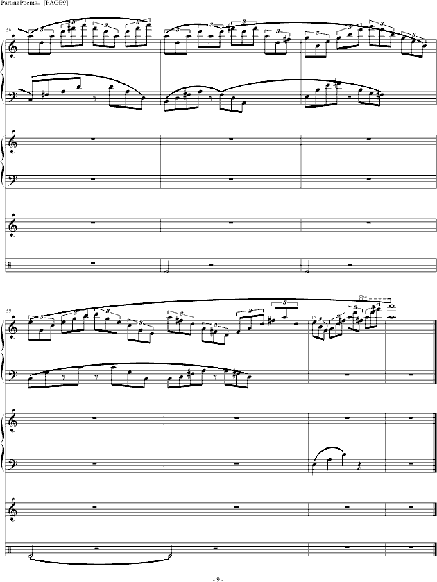 partingpoems离别之诗钢琴谱第9页
