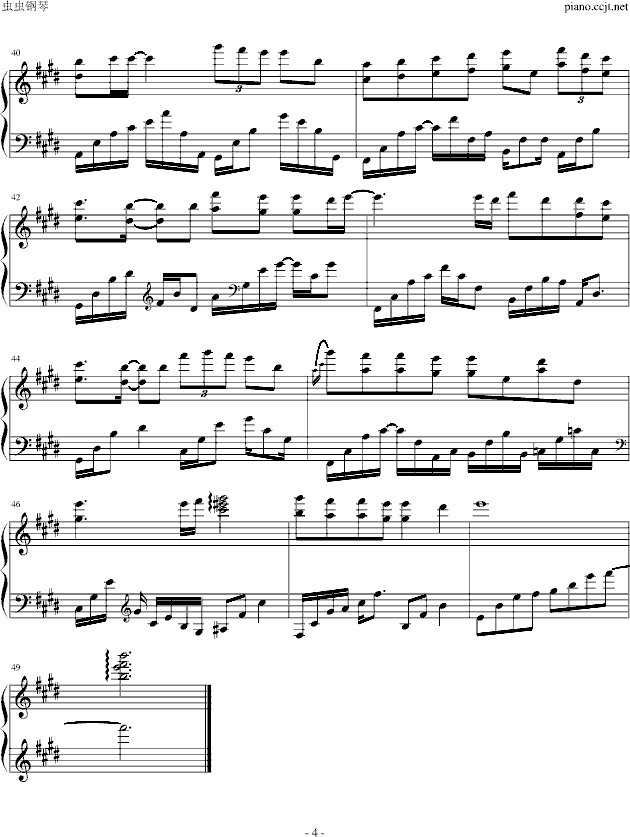 piano solo钢琴谱第4页