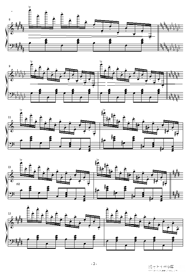 乒乓练习曲钢琴谱第2页