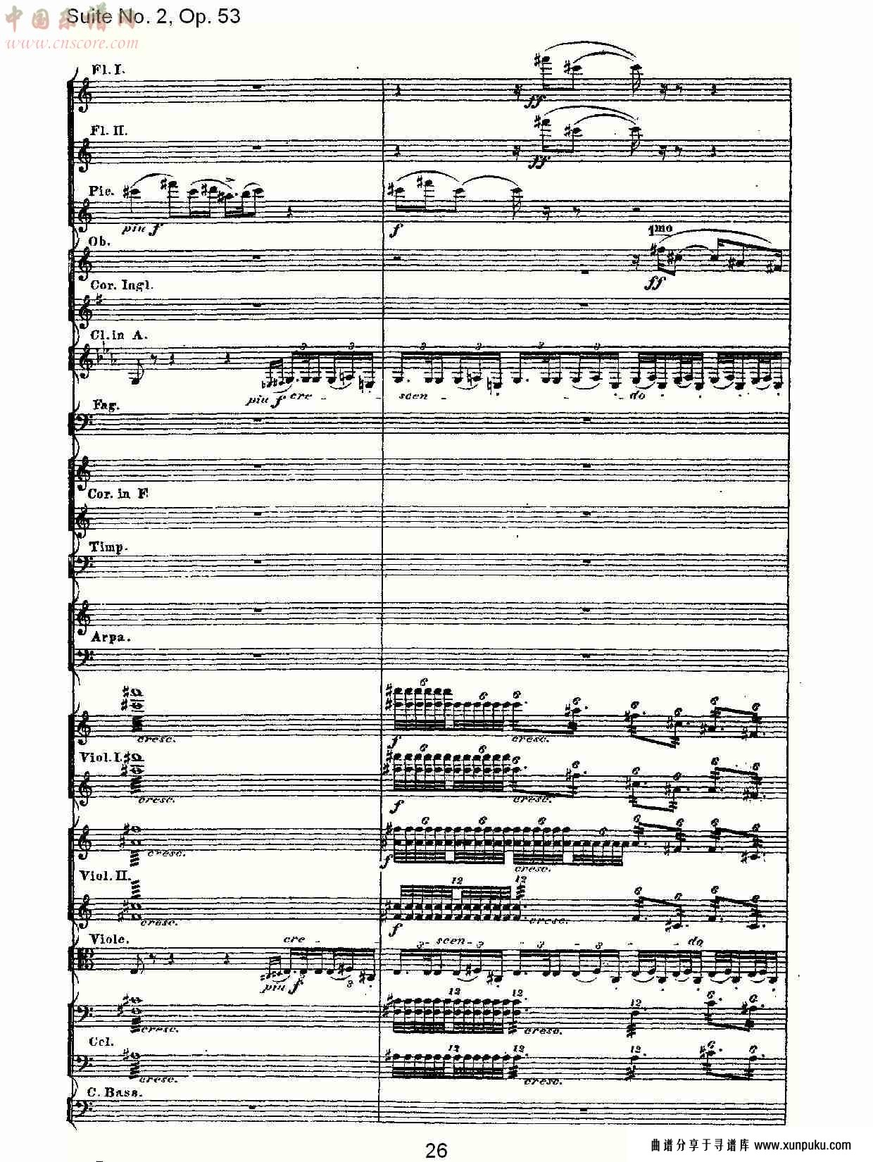 suite no. 2, op.53  第二套曲,op.53第四乐章（六）总谱第1页