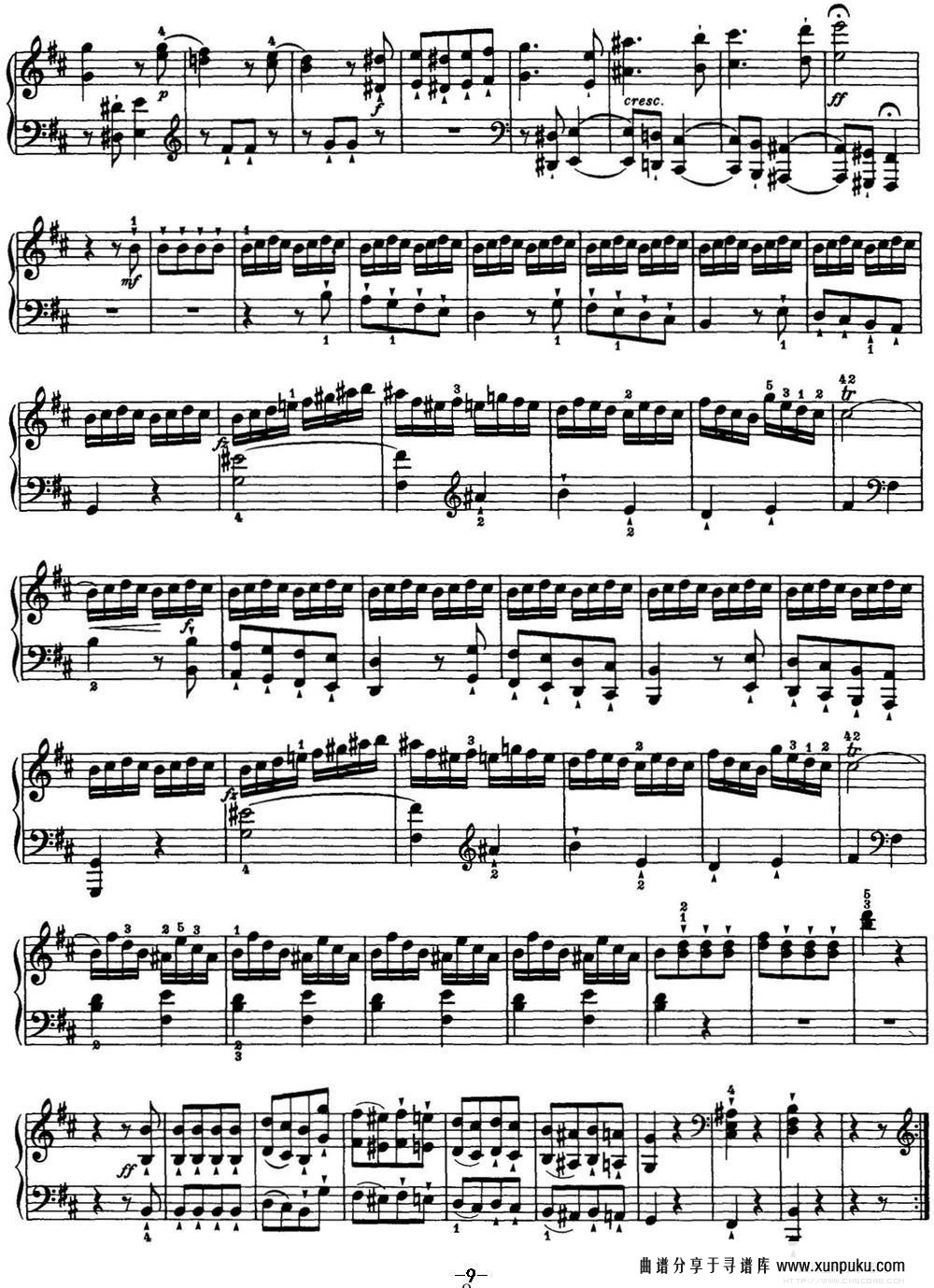海顿 钢琴奏鸣曲 hob xvi 32 in b minor钢琴谱第9页