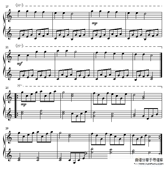 小星星-世界名曲钢琴谱第2页