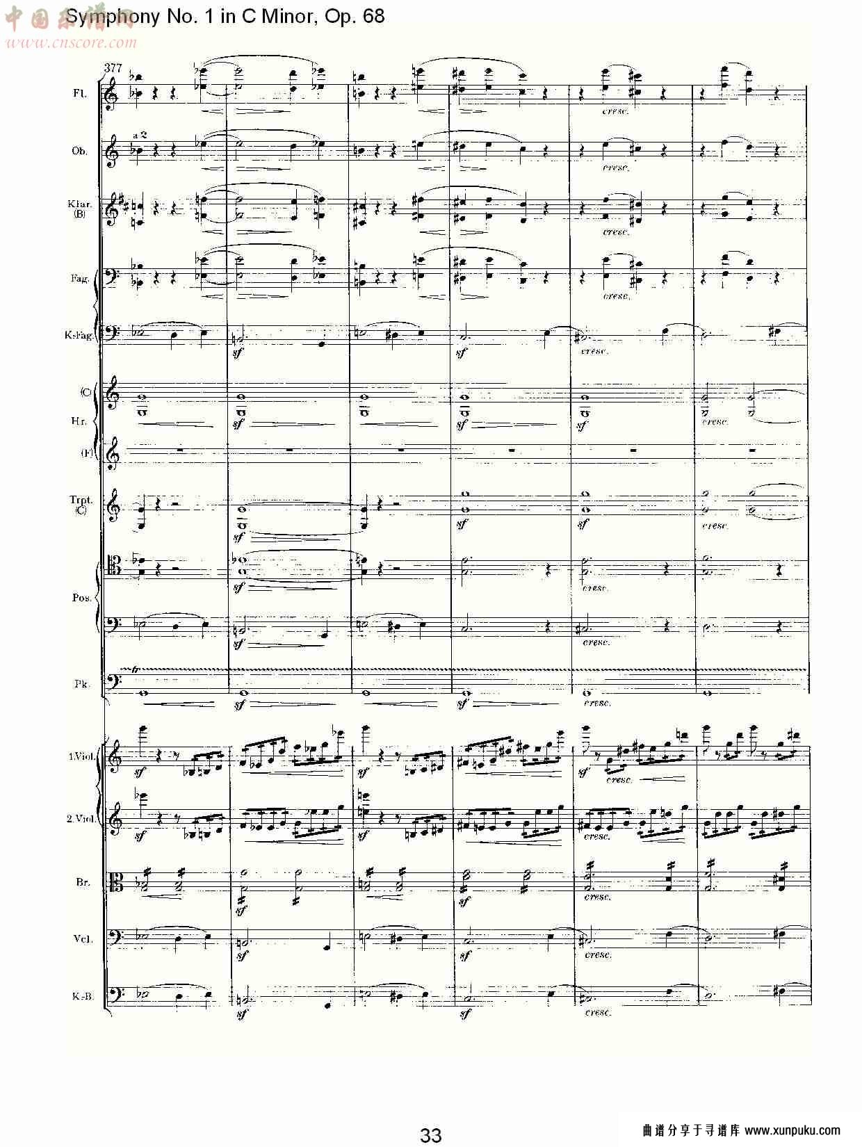 c小调第一交响曲, op.68 第四乐章（七）总谱第3页