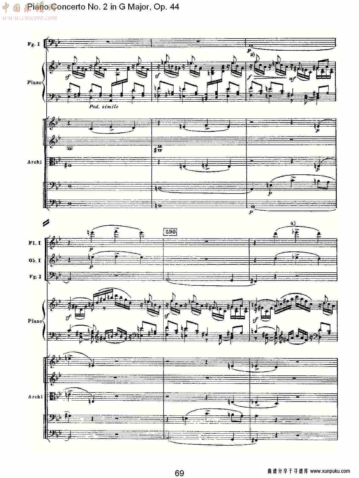 g大调第二钢琴协奏曲, op.44第一乐章（十四）总谱第4页