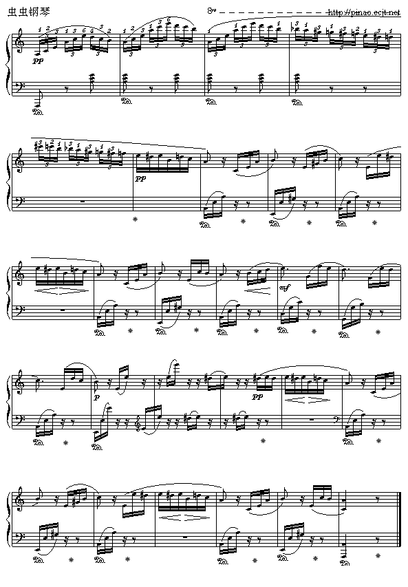 致爱丽丝for elise钢琴谱(钢琴曲)钢琴谱第4页