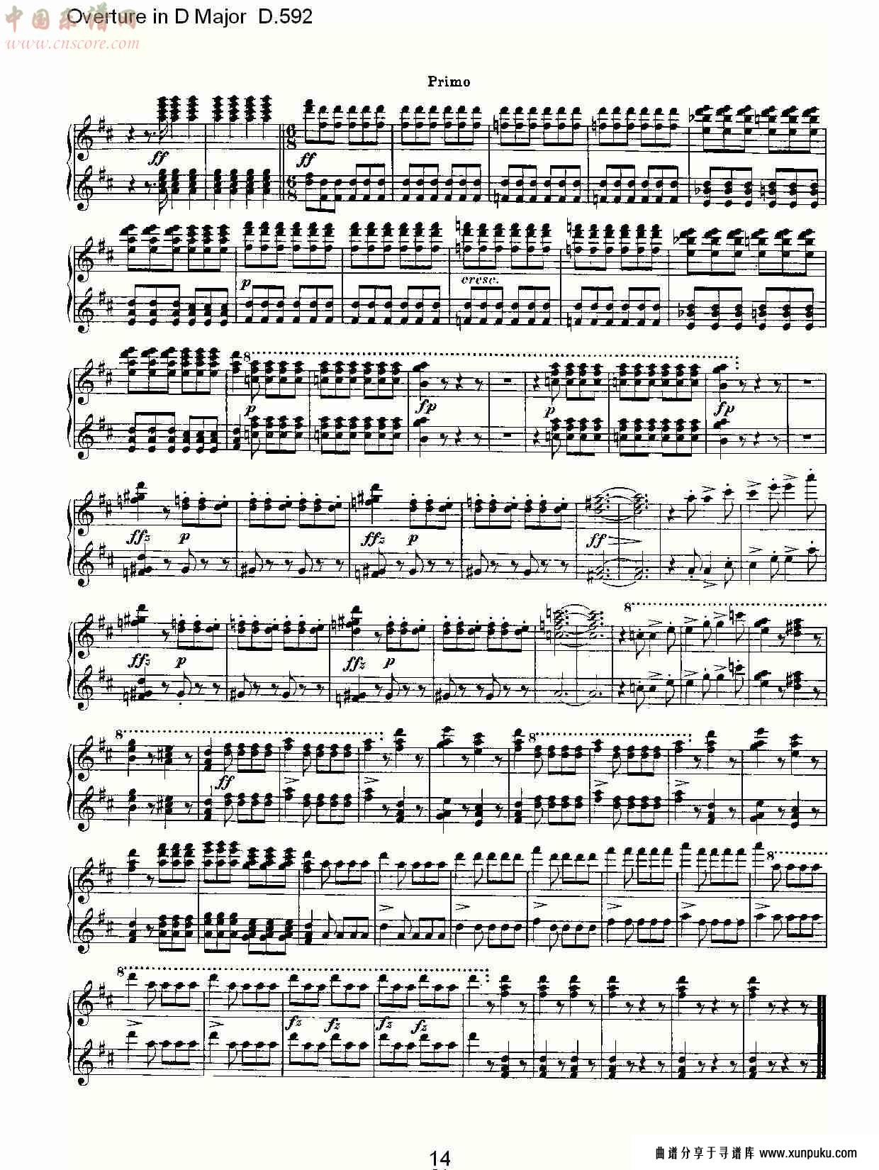 overture in d major d.592   ｄ大调序曲 d.592（三）总谱第4页