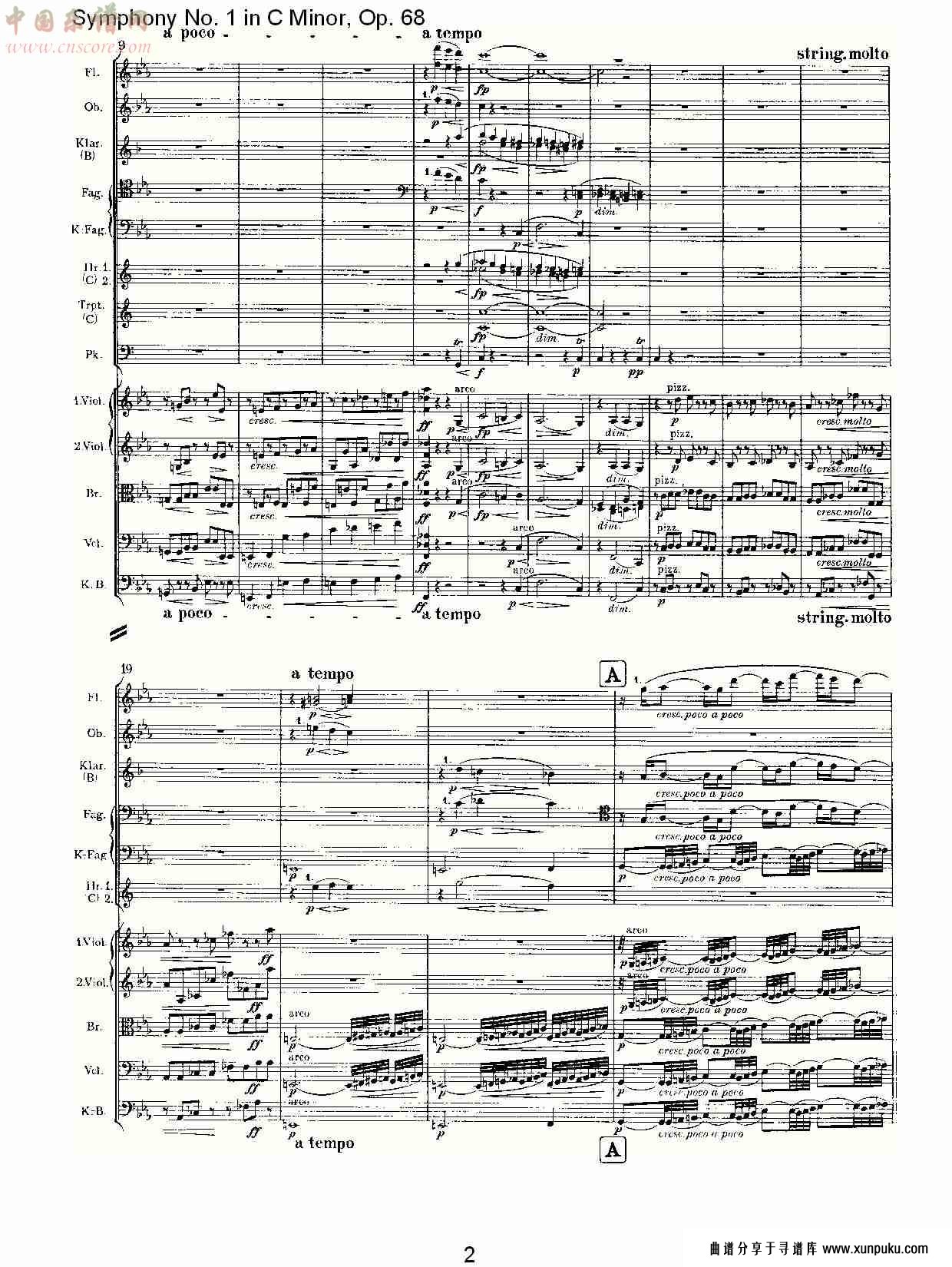 c小调第一交响曲, op.68 第四乐章（一）.总谱第2页