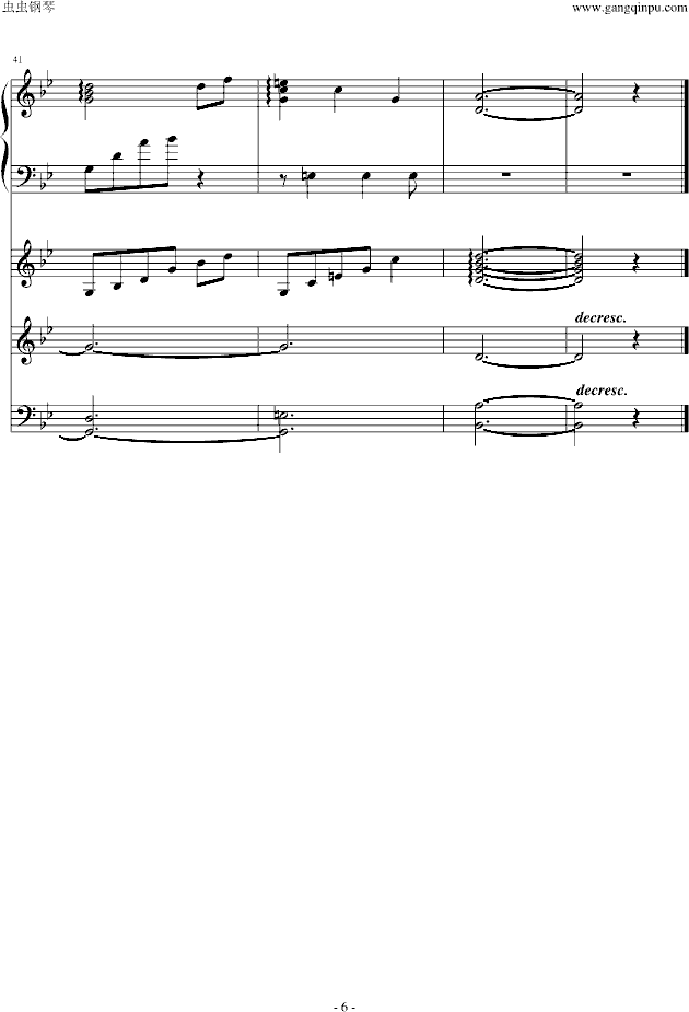fate插曲——孤独な巡礼钢琴谱第6页