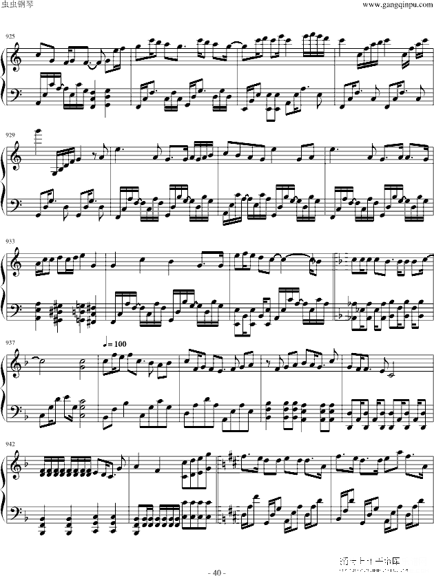【事务员g】v家134名曲连弹钢琴谱第35页