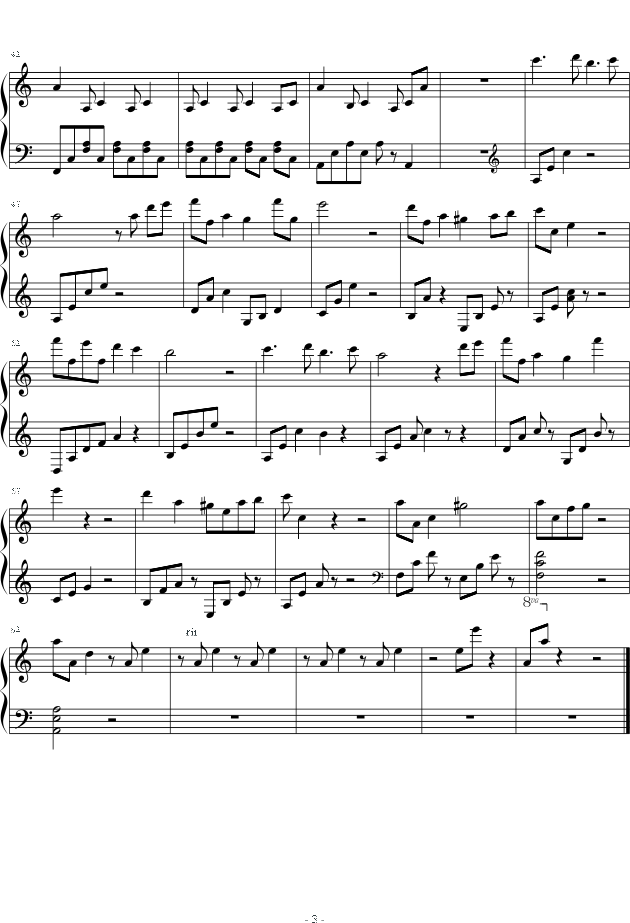 《胜女的代价》插曲钢琴谱第3页
