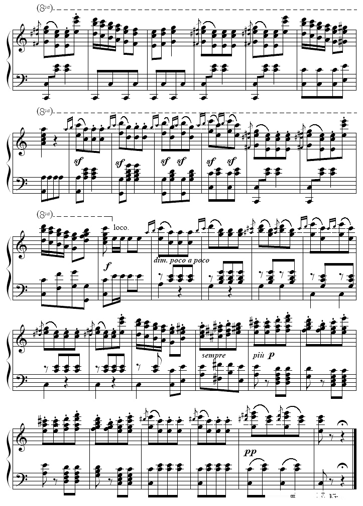土耳其进行曲 turkish march钢琴谱(钢琴曲)钢琴谱第3页