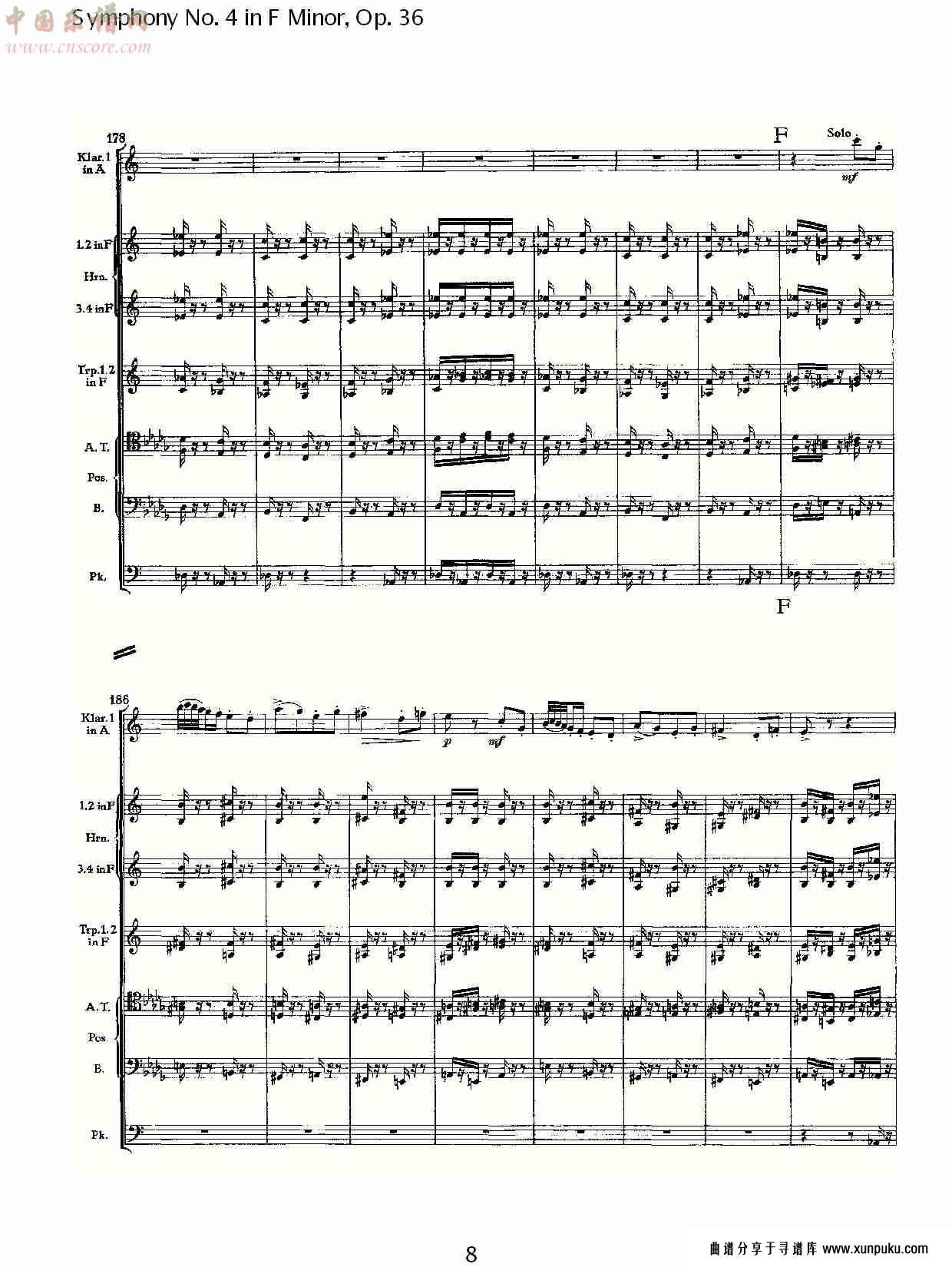 f小调第四交响曲,  op. 36 第三乐章（二）总谱第3页