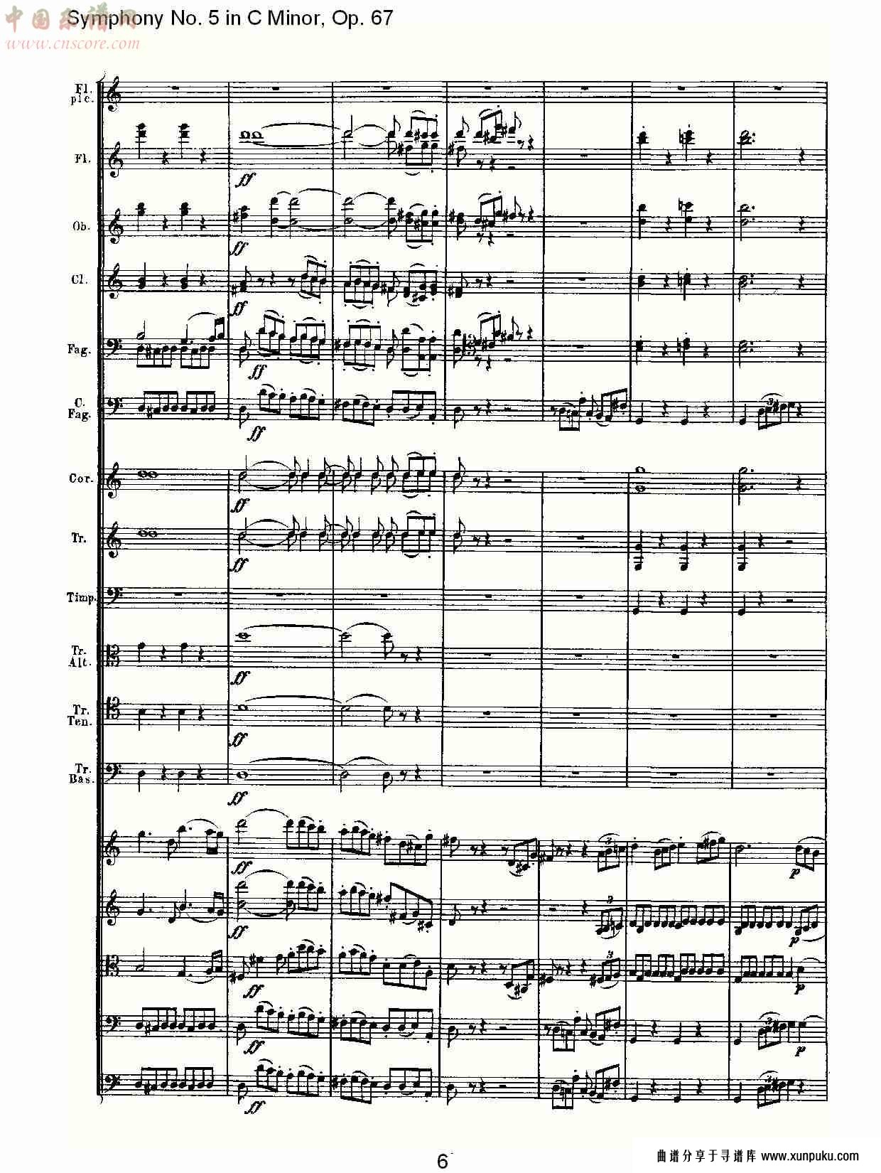 c大调第五交响曲 op.67 第四乐章总谱第41页