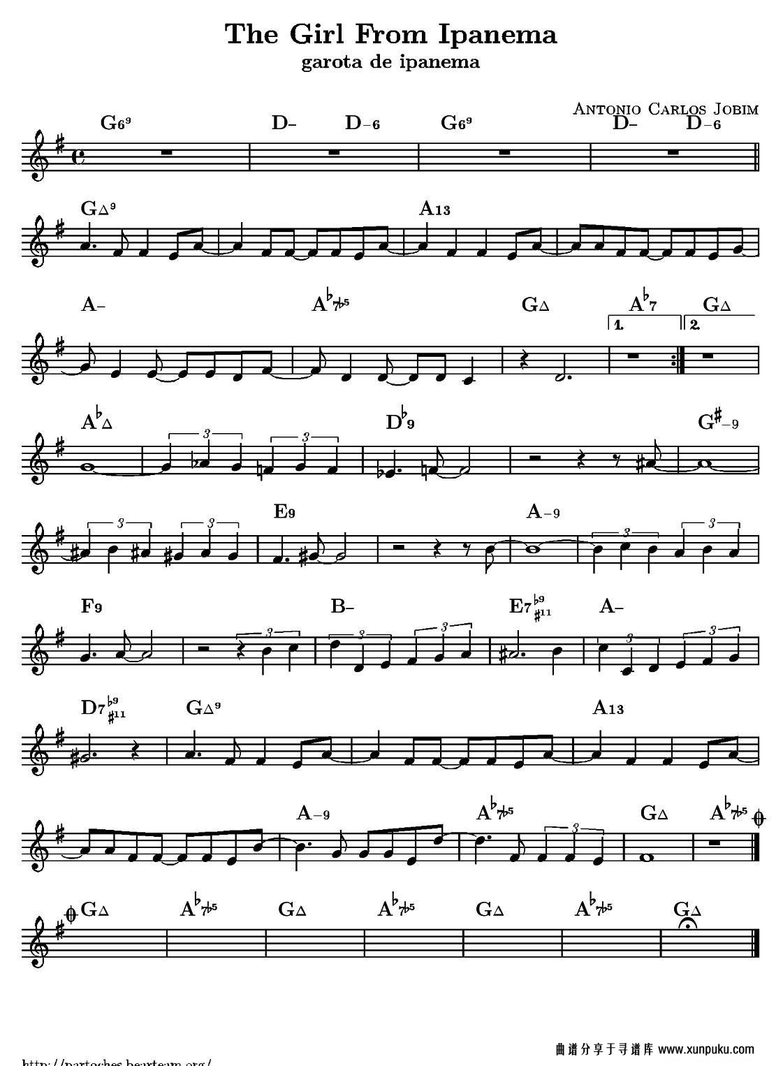 the ggirl from ipanema（单簧管）其他曲谱第1页