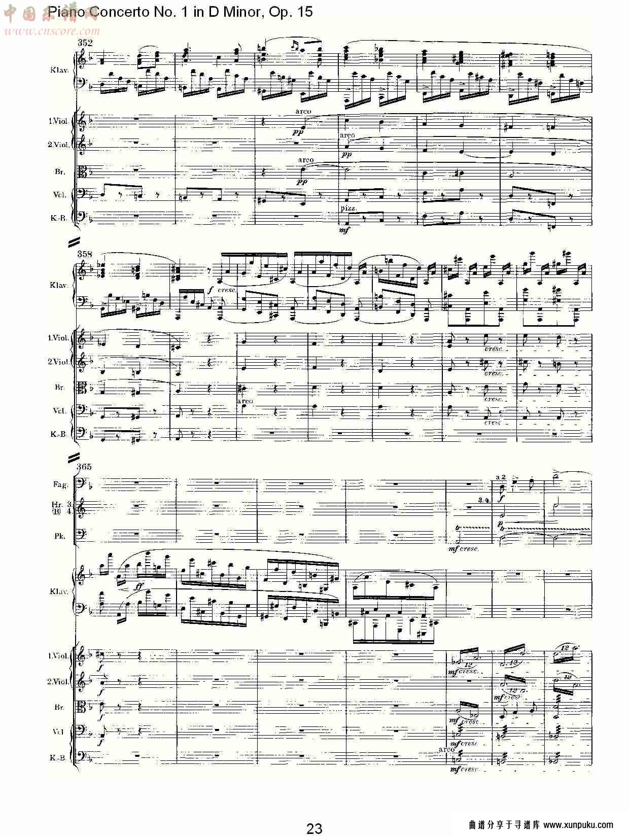 d小调钢琴第一协奏曲, op.15第三乐章（五）总谱第3页