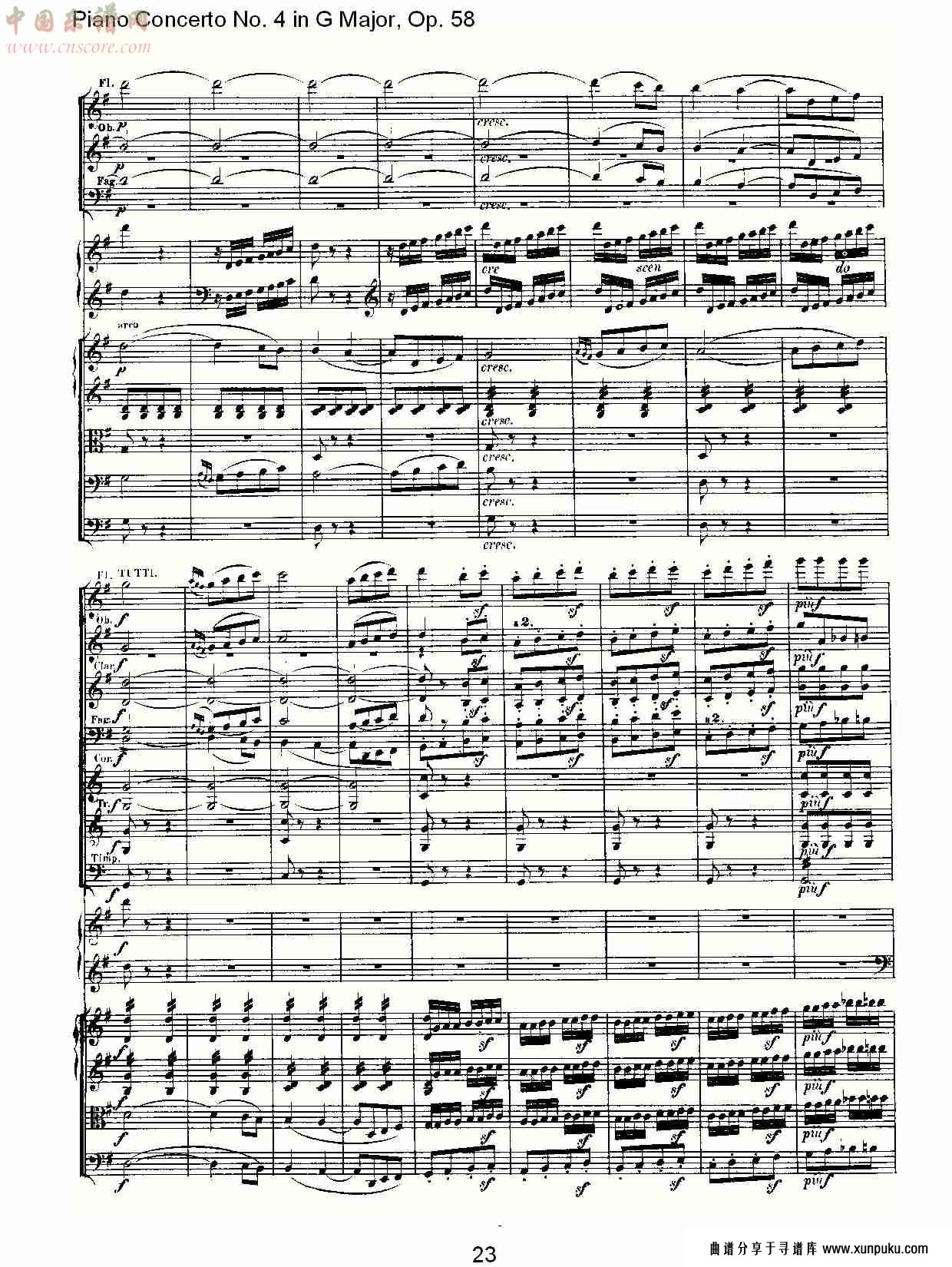 ｇ大调钢琴第四协奏曲 op.58第三乐章（三）总谱第3页