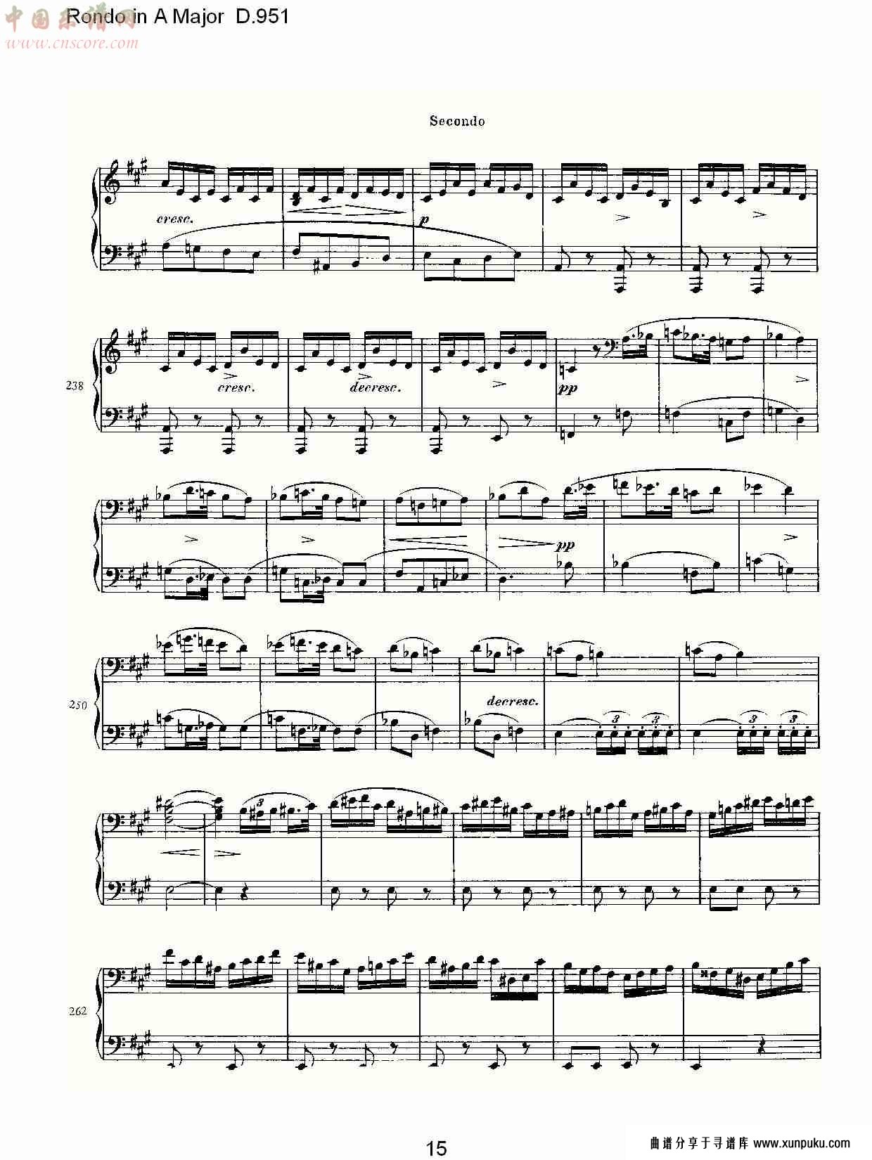 rondo in a major d.951  ａ大调回旋曲d.951（三）总谱第5页