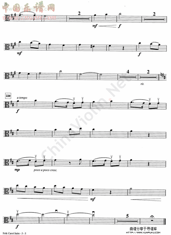 iv.o du frohlicheecho/carol  中提琴小提琴谱第2页