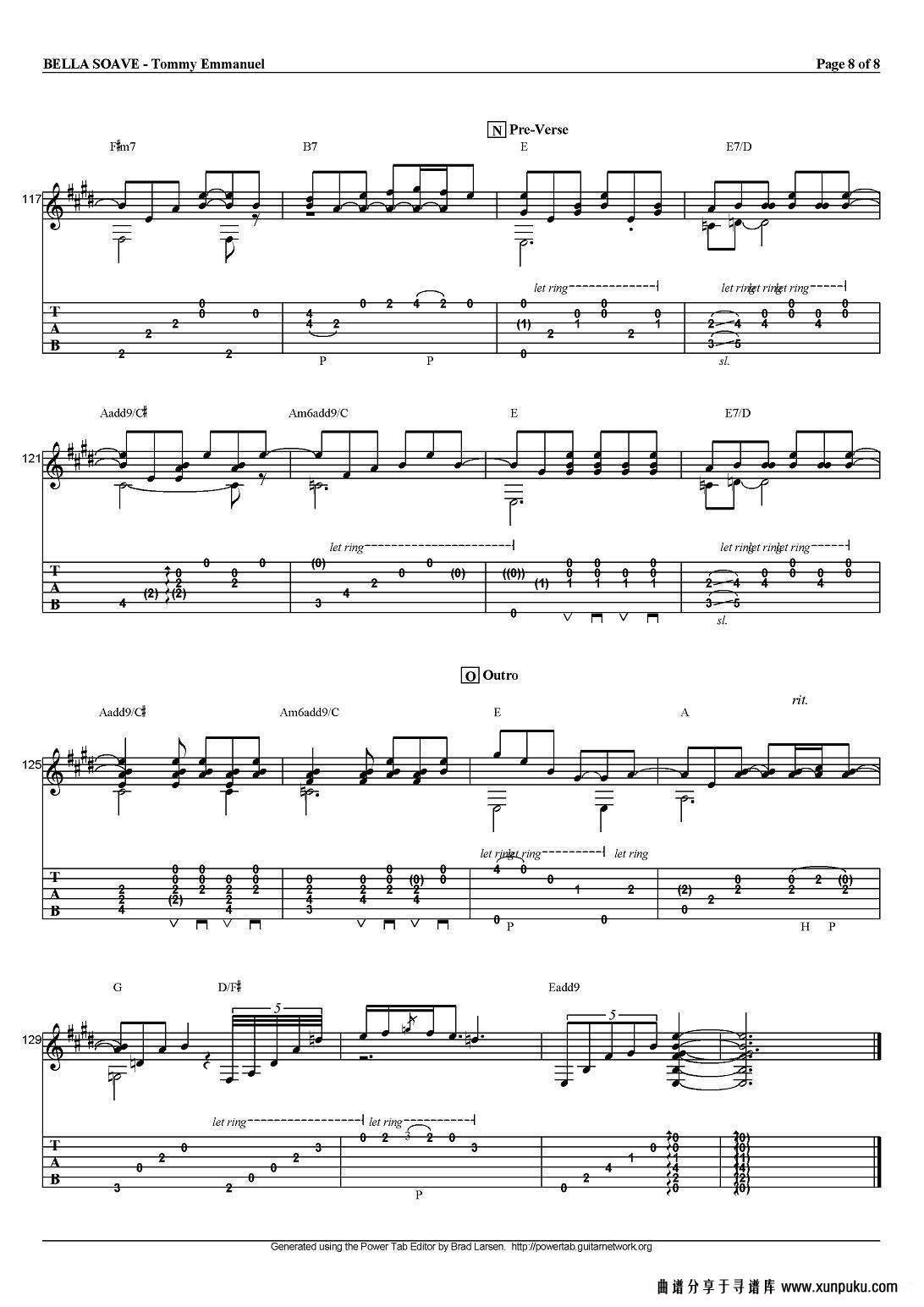 tommy emmanuel：bella soave吉他谱第8页