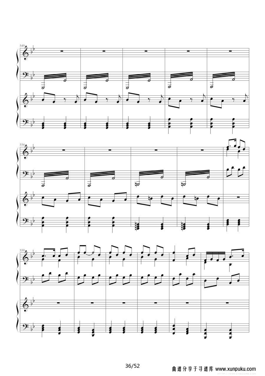 《功夫》主题曲钢琴谱第36页