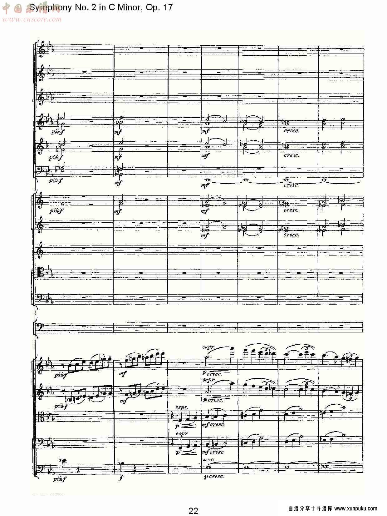 c小调第二交响曲, op.17第一乐章（五）总谱第2页