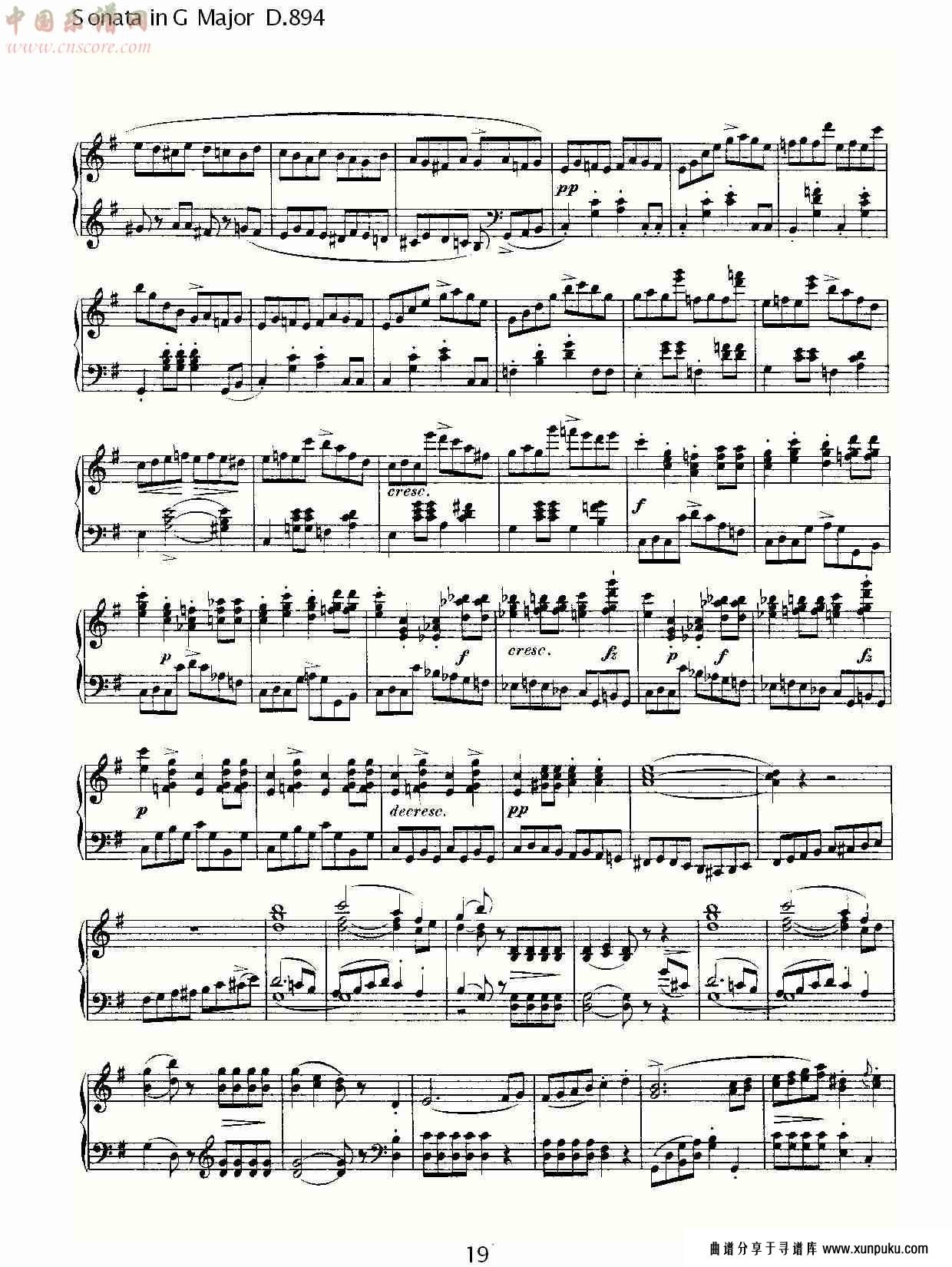 sonata in g major d.894 g大调奏鸣曲d.894（四）总谱第4页