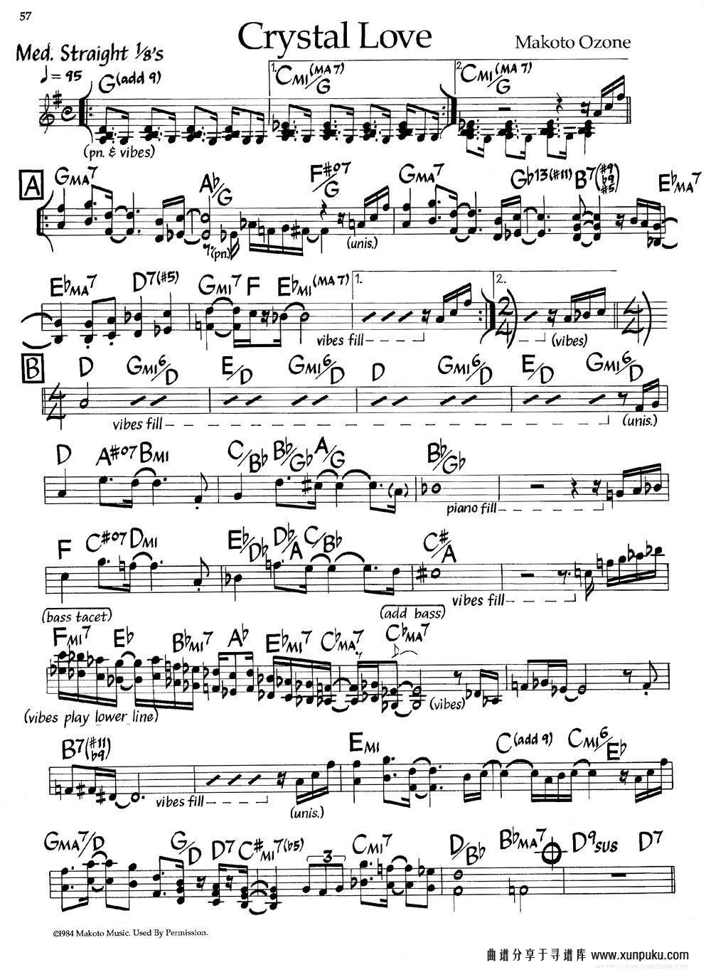 crystal love（水晶之恋）（爵士钢琴曲）钢琴谱第1页