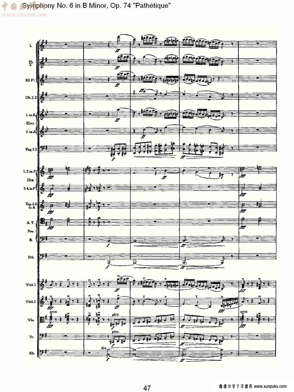symphony no. 6 in b minor, op.74 pathétique总谱第2页