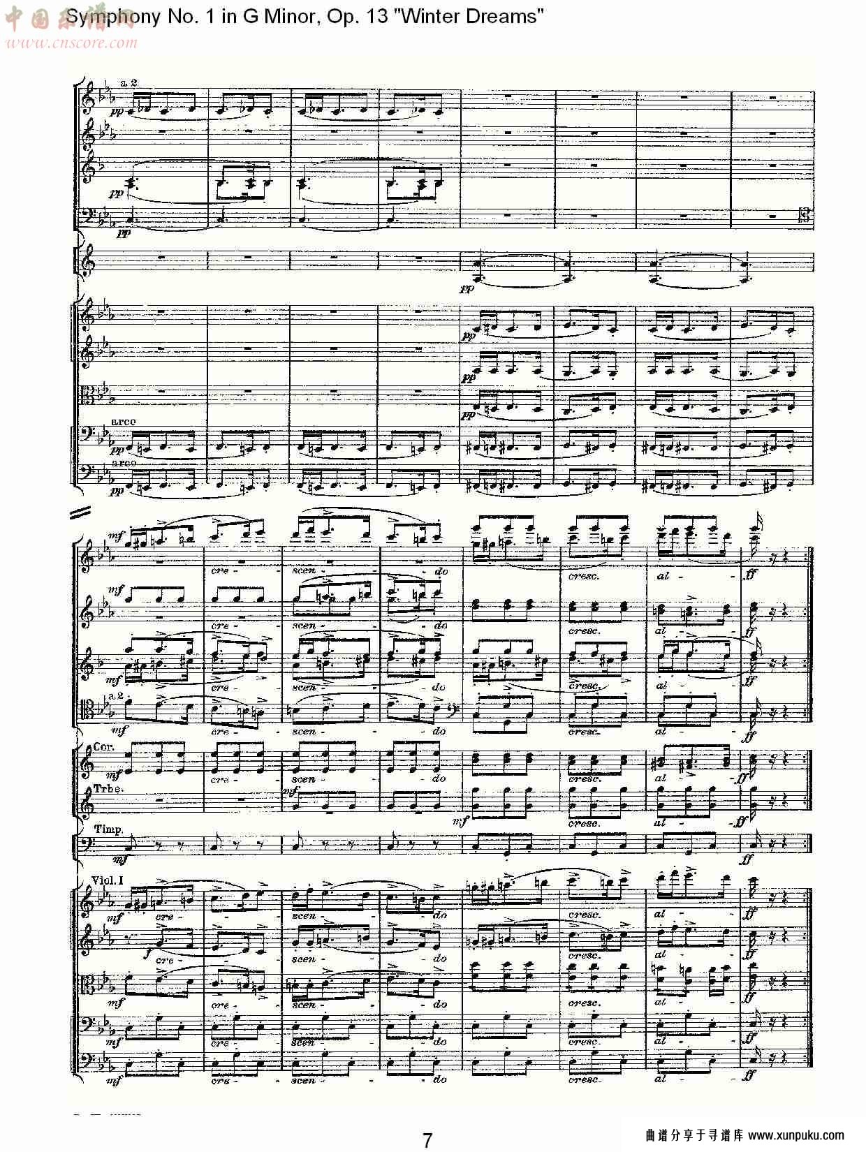 g小调第一交响曲,op.13冬天的梦幻第三乐章（二）总谱第2页