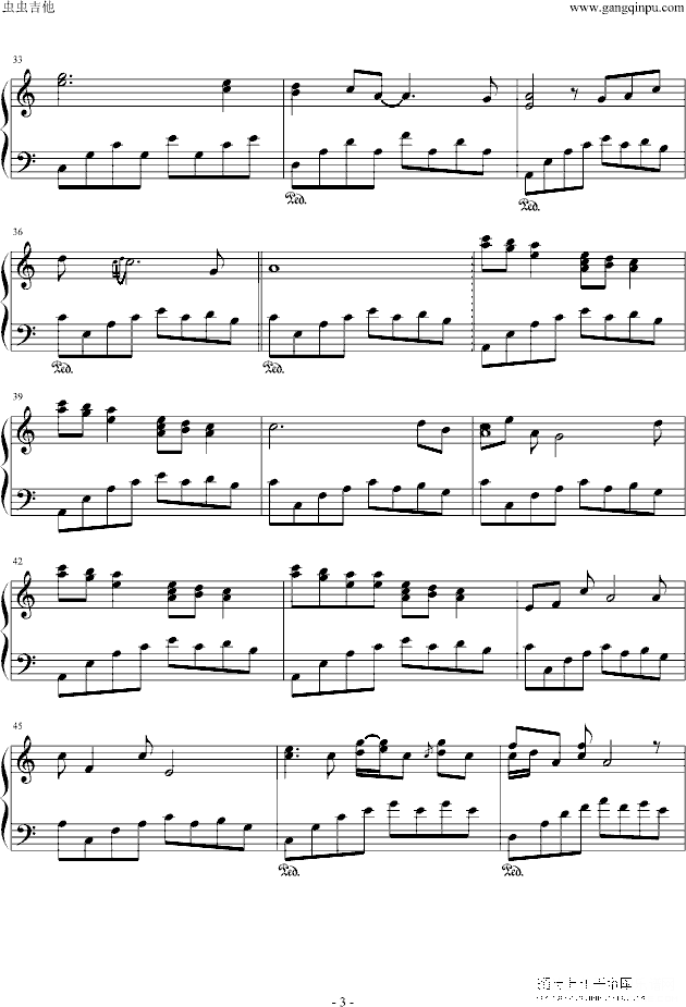 欧塔妃钢琴谱(钢琴曲)钢琴谱第3页