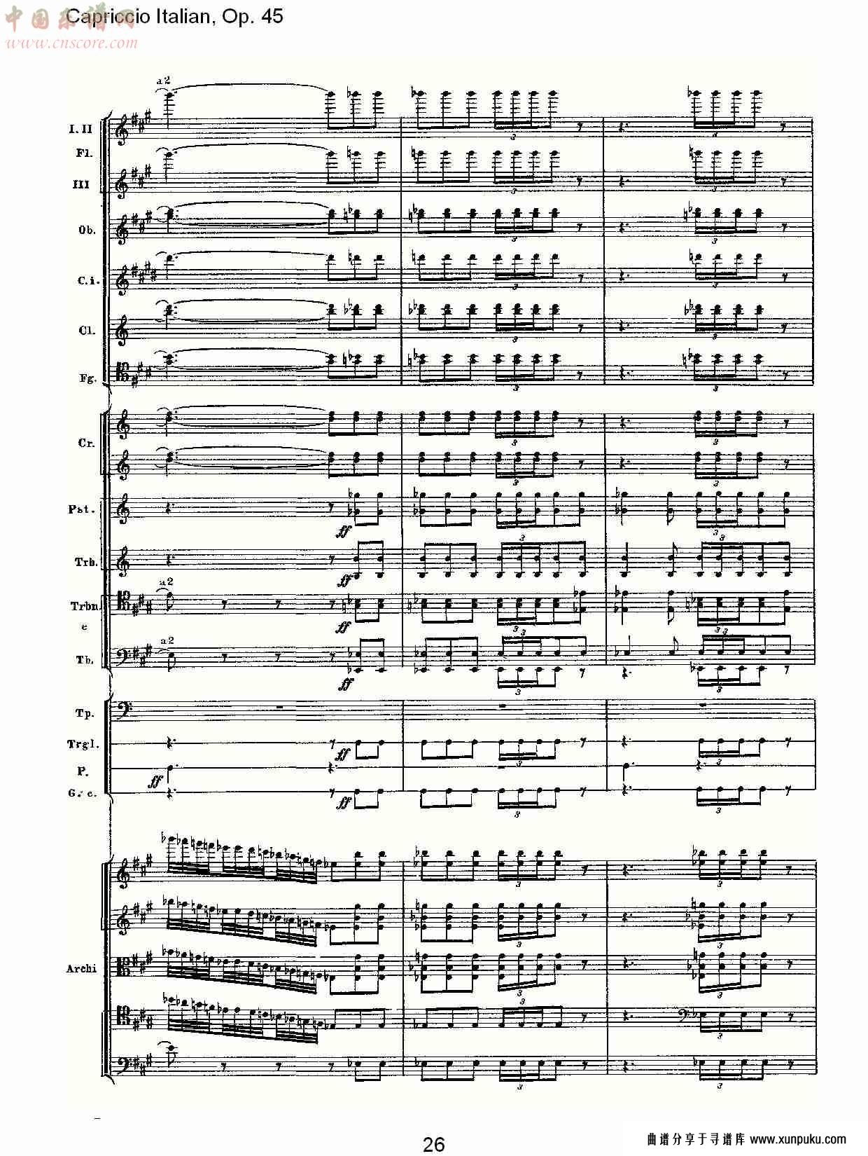 意大利幻想曲,op.45第一部（六）总谱第1页