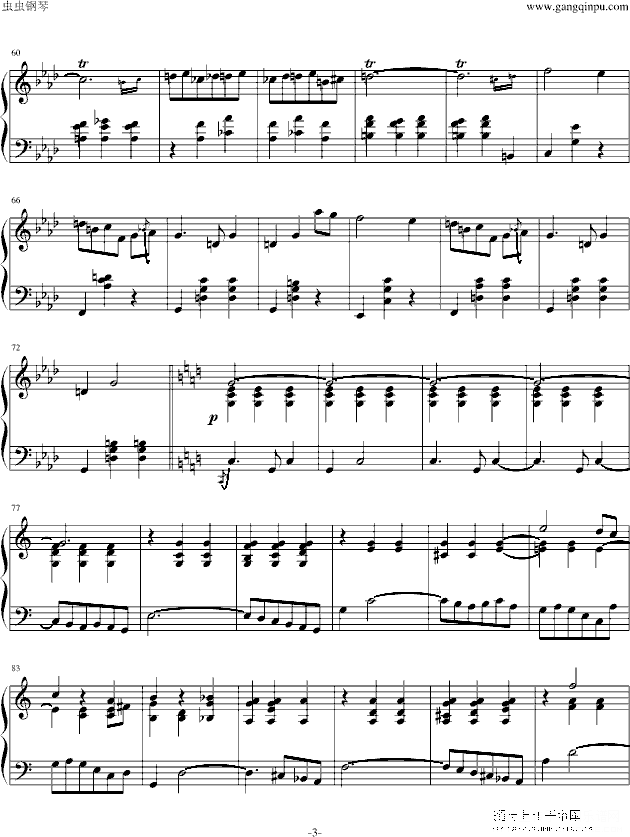 肖邦圆舞曲op643钢琴谱(钢琴曲)钢琴谱第3页