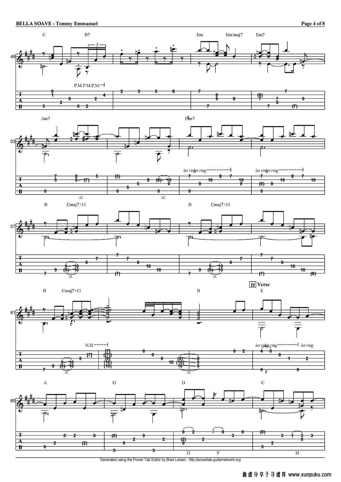 tommy emmanuel：bella soave吉他谱第4页