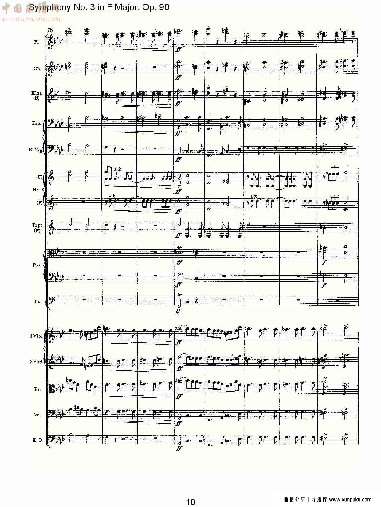 f大调第三交响曲, op.90第四乐章（二）总谱第5页