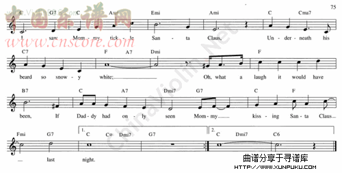 99.i saw mommy kissing santa claus小提琴谱第2页
