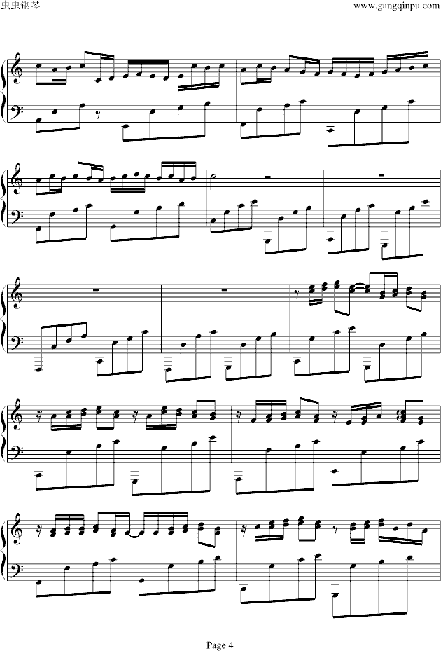 variations on the kanon钢琴谱第4页