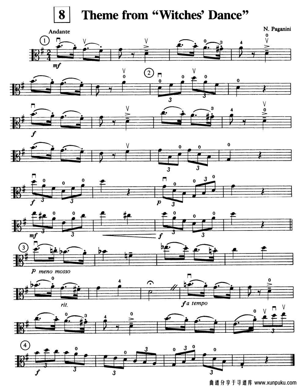 Theme From Witches'Dance小提琴谱