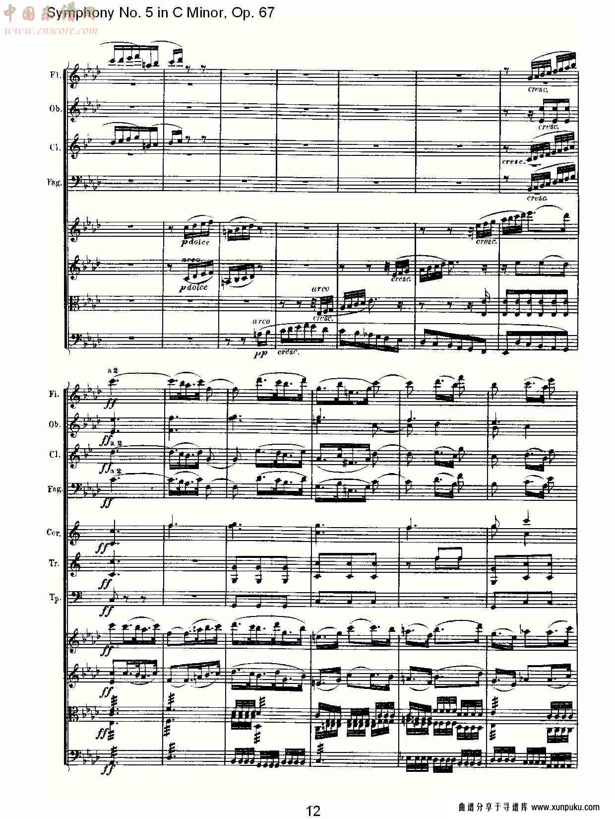 c大调第五交响曲 op.67 第二乐章总谱第4页