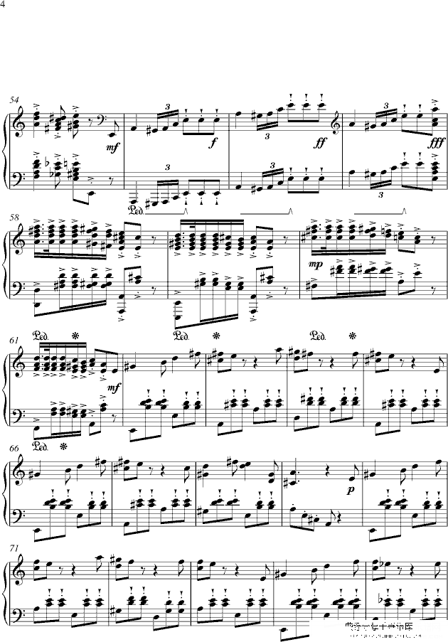 a小调奏鸣曲 sonata in a minor （z6, no.1）钢琴谱第4页