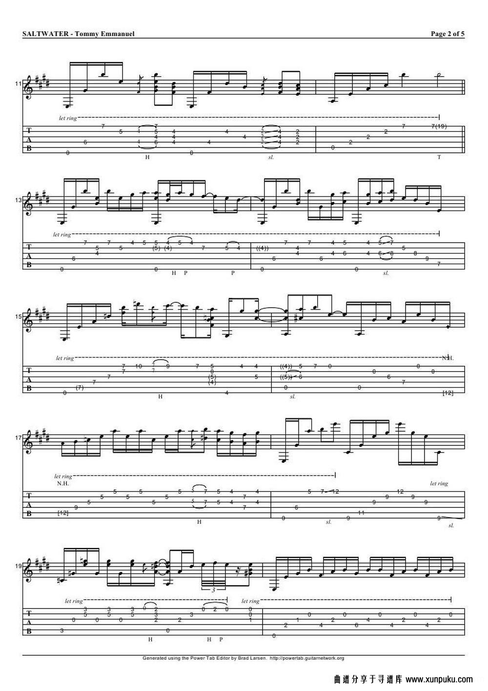 tommy emmanuel： saltwater(1)（指弹吉它）吉他谱第2页