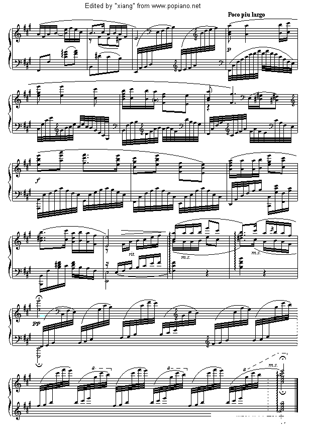 浏 阳 河钢琴谱第5页