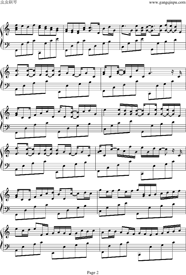 variations on the kanon钢琴谱第2页