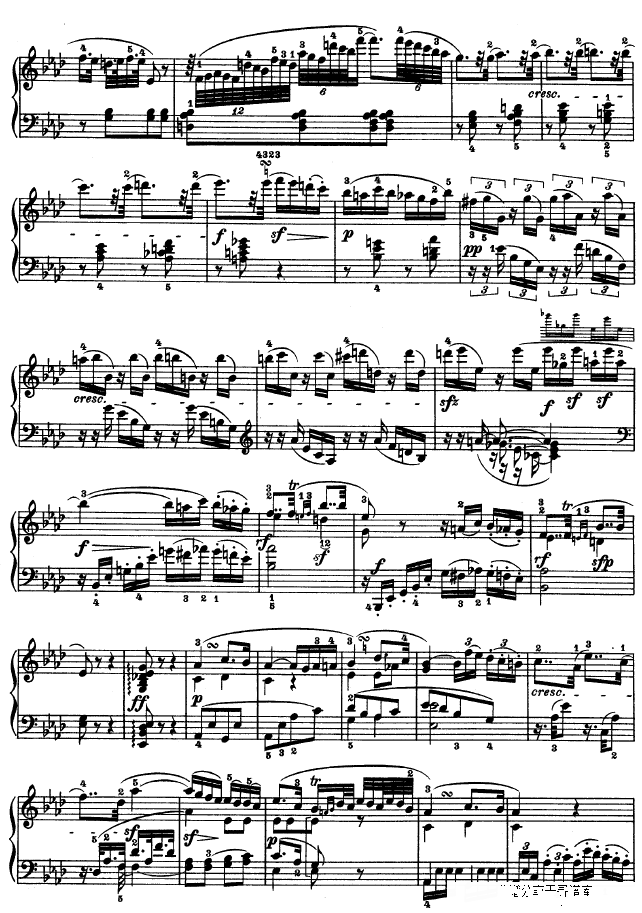 c小调第五钢琴奏鸣曲  op. 10—1钢琴谱(钢琴曲)钢琴谱第13页