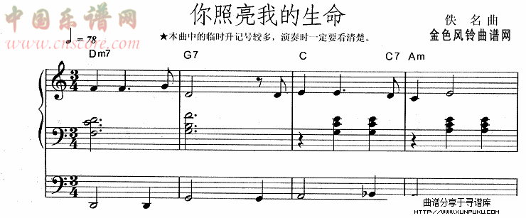 you light up my life(你照亮我的生命)电子琴谱第1页